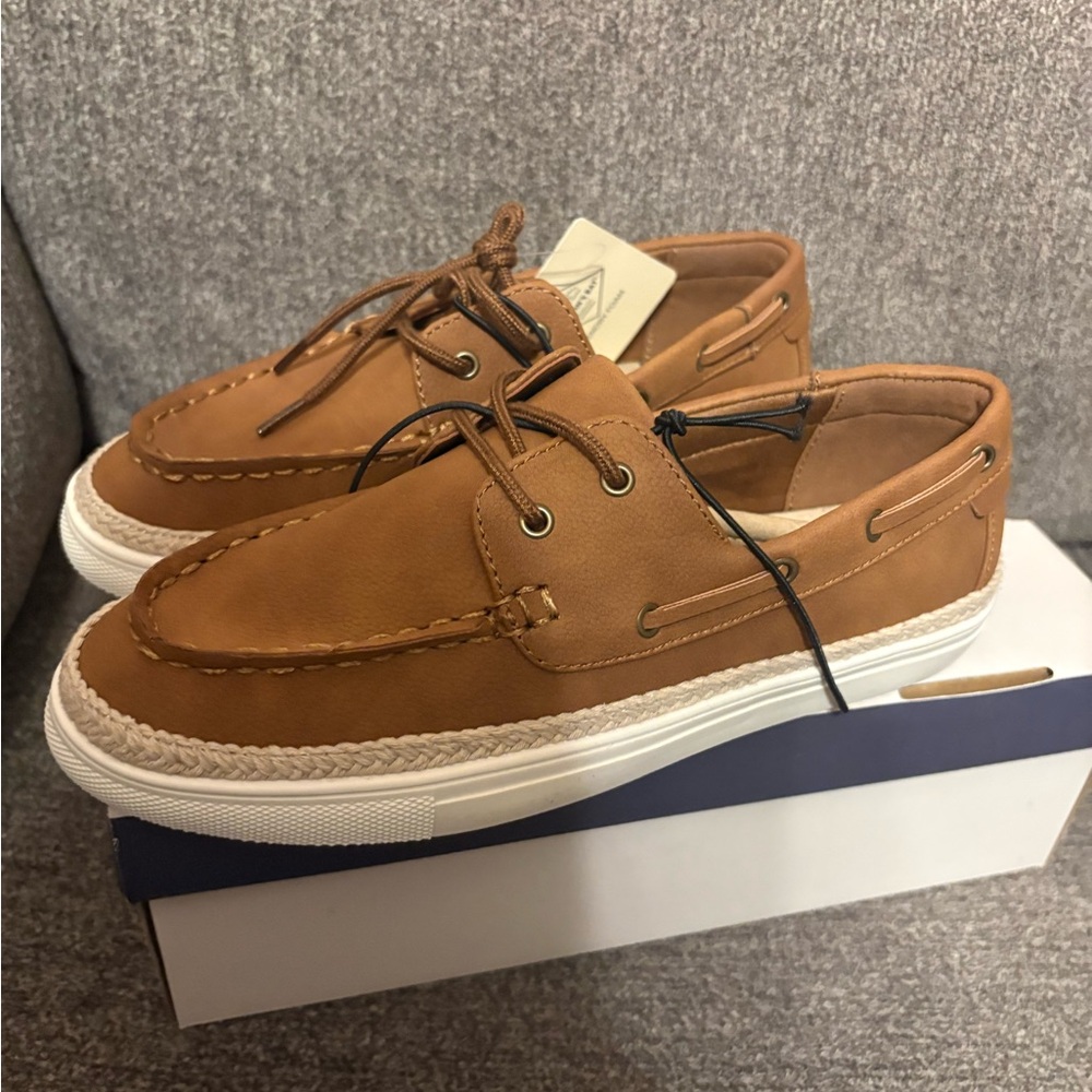 Women’s St John Bay Memory Foam Sporri Cognac Boat Shoes Size 6.5 M